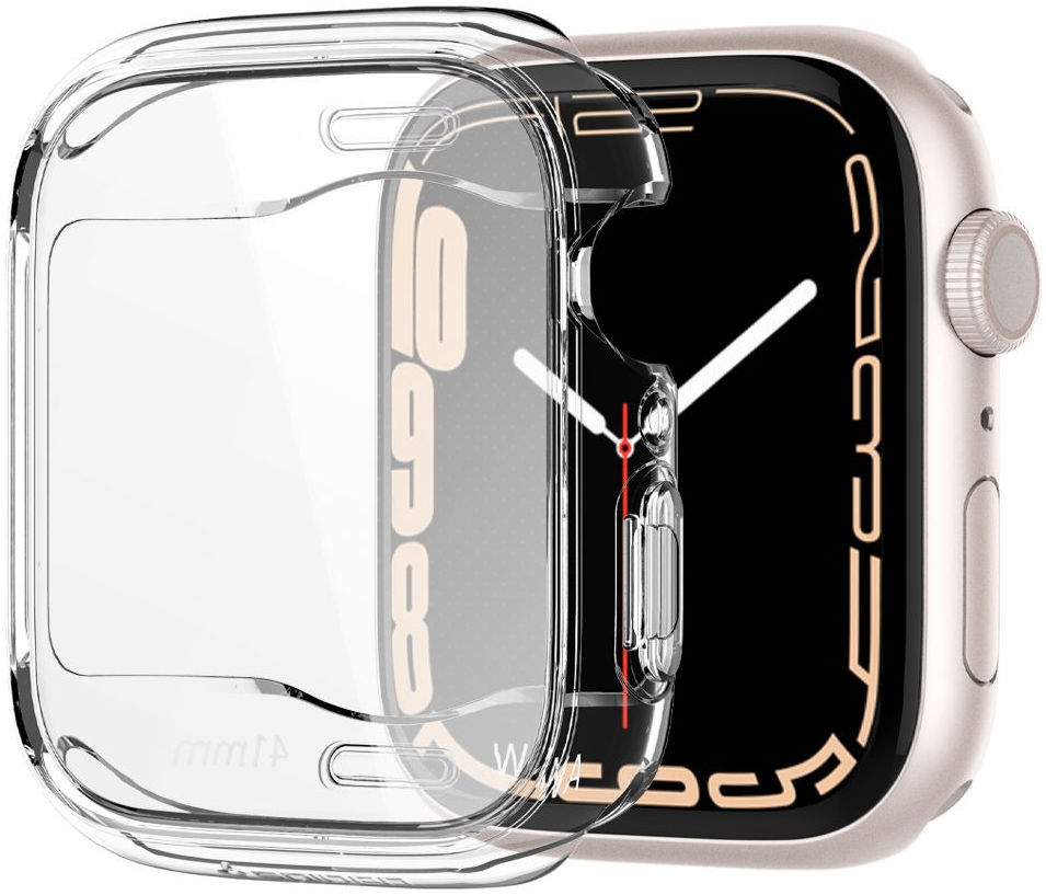 Spigen Ultra Hybrid Apple Watch 7 / 8 / 9 41MM Case Full Screen Clear afbeelding 2