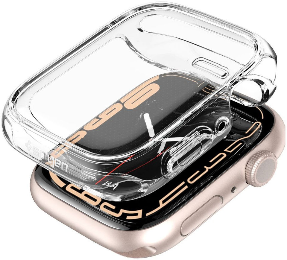 Spigen Ultra Hybrid Apple Watch 7 / 8 / 9 41MM Case Full Screen Clear afbeelding 3