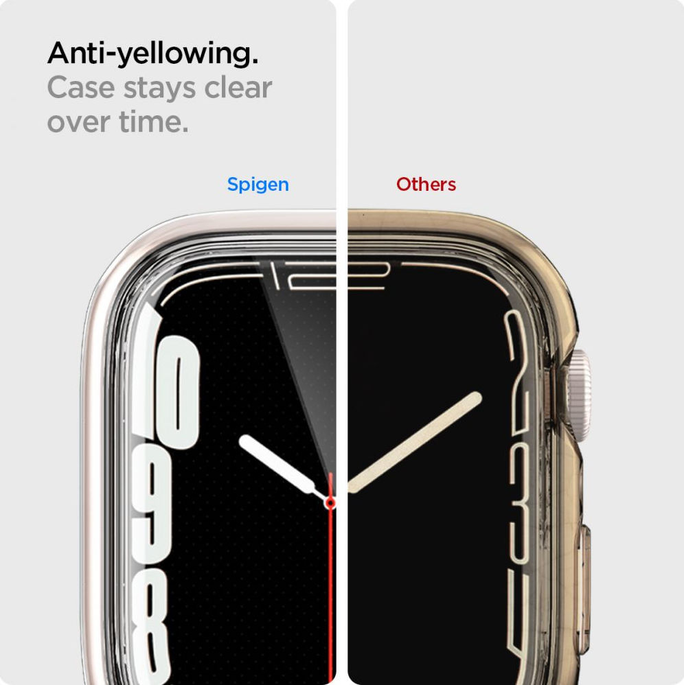 Spigen Ultra Hybrid Apple Watch 7 / 8 / 9 41MM Case Full Screen Clear afbeelding 5