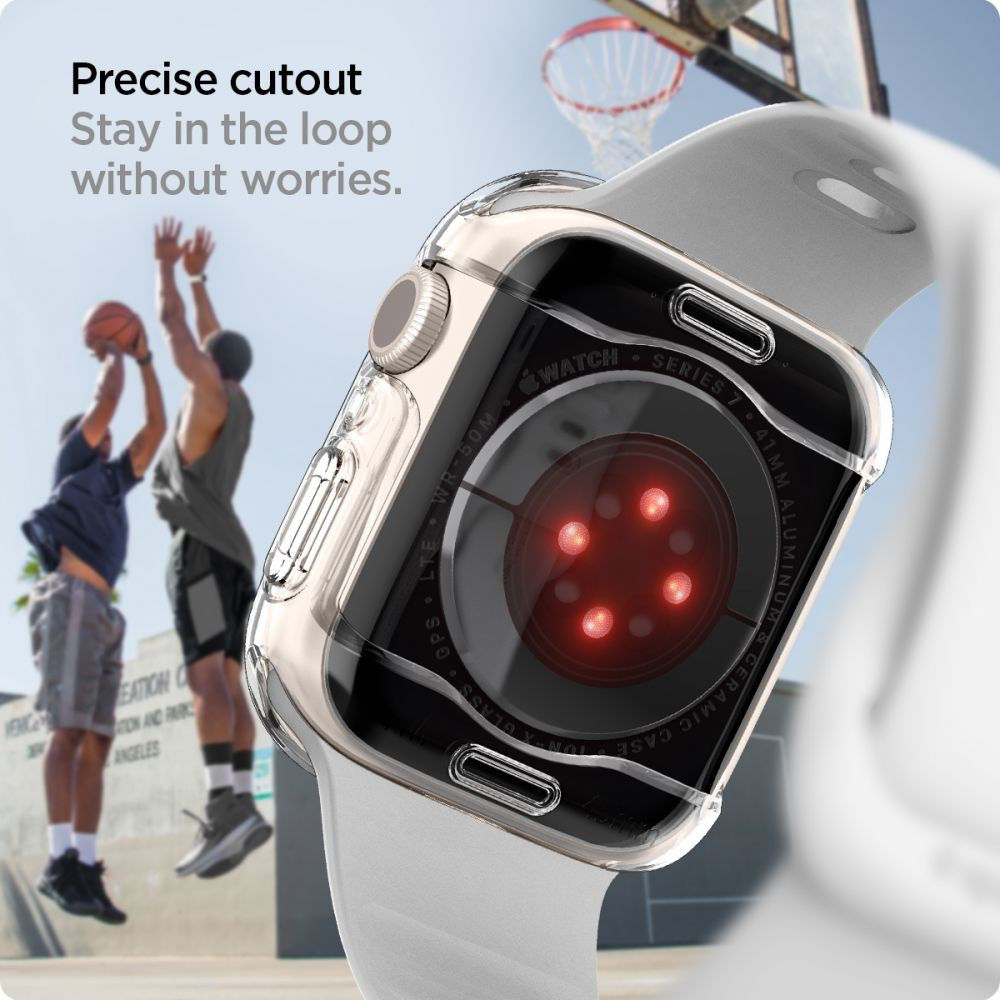 Spigen Ultra Hybrid Apple Watch 7 / 8 / 9 41MM Case Full Screen Clear afbeelding 8