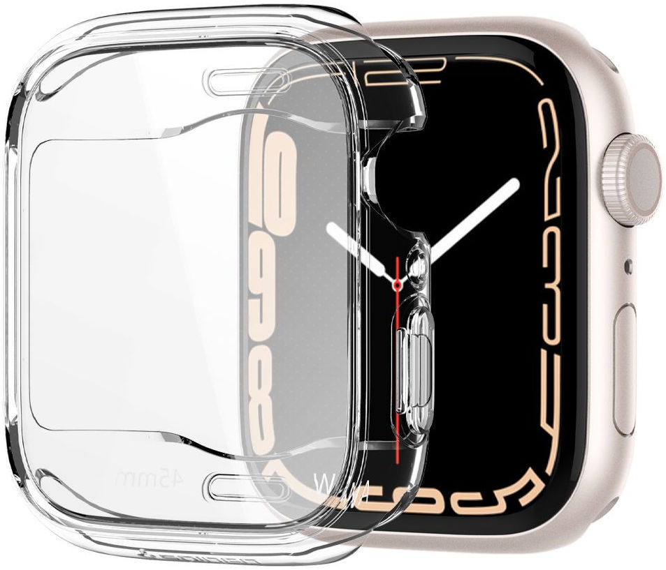 Spigen Ultra Hybrid Apple Watch 7/8/9 45MM Hoesje Full Screen Clear afbeelding 2