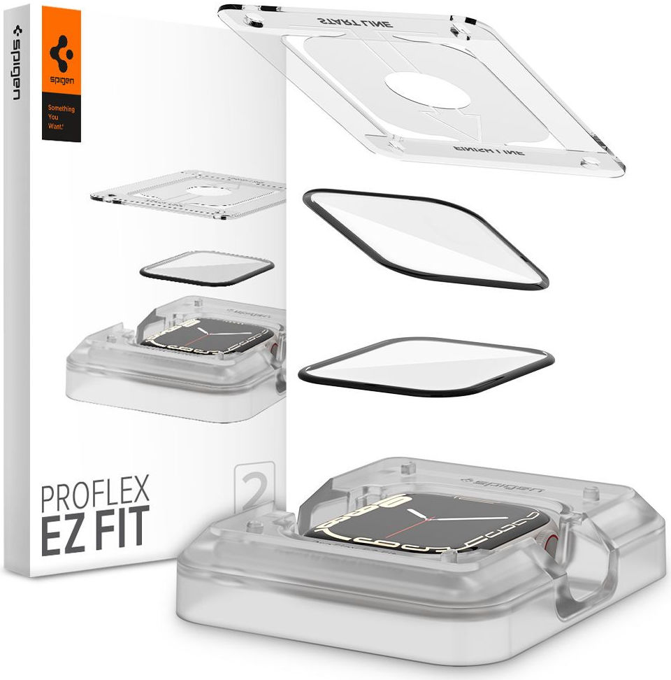 Spigen ProFlex - Apple Watch 7/8/9 45MM Screen Protector + Installatie (2-Pack) afbeelding 1