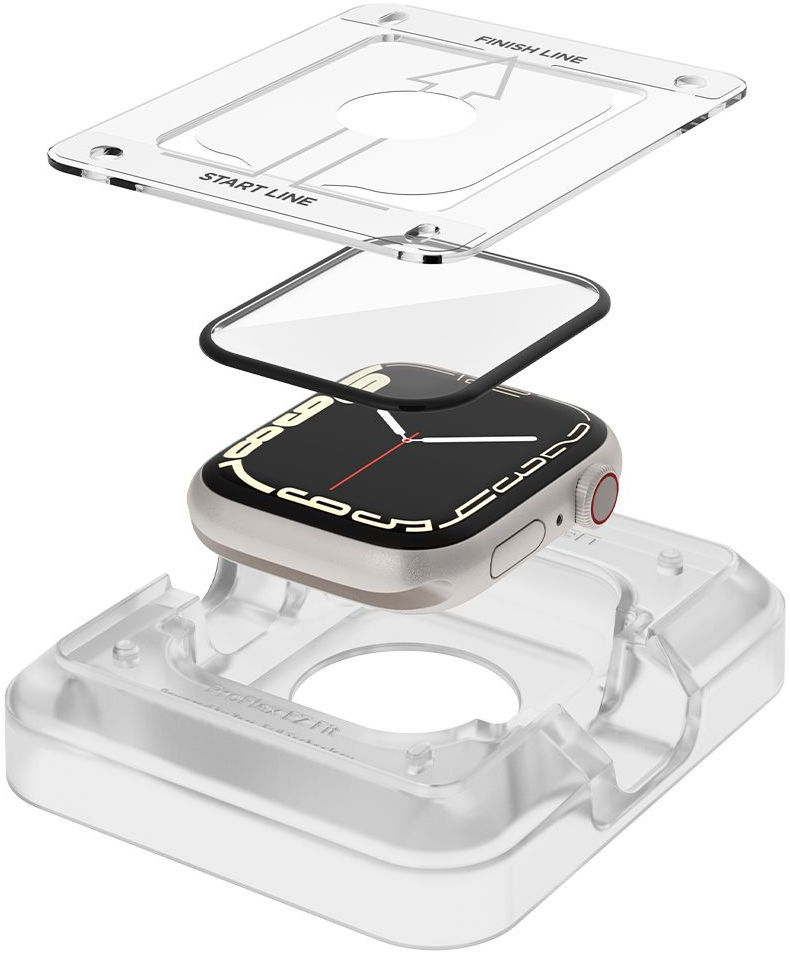 Spigen ProFlex - Apple Watch 7/8/9 45MM Screen Protector + Installatie (2-Pack) afbeelding 2