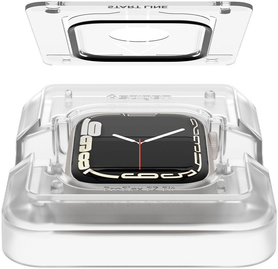 Spigen ProFlex - Apple Watch 7/8/9 45MM Screen Protector + Installatie (2-Pack) afbeelding 3
