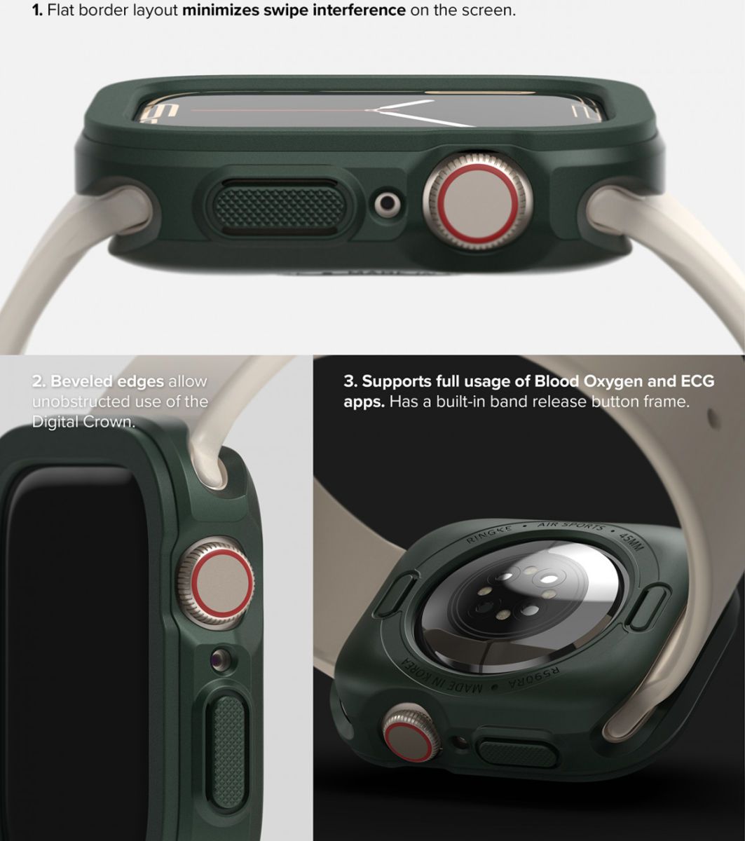 Ringke Air Sports Apple Watch 45MM / 44MM Hoesje TPU Blauw afbeelding 6