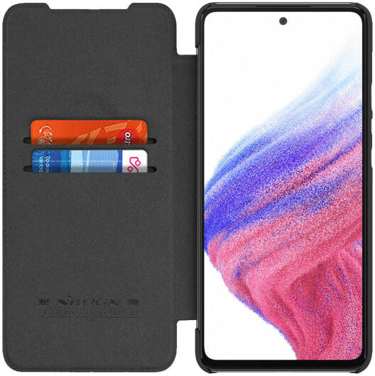 Nillkin Qin Samsung Galaxy A53 Hoesje Book Case Camera Slider Zwart afbeelding 1