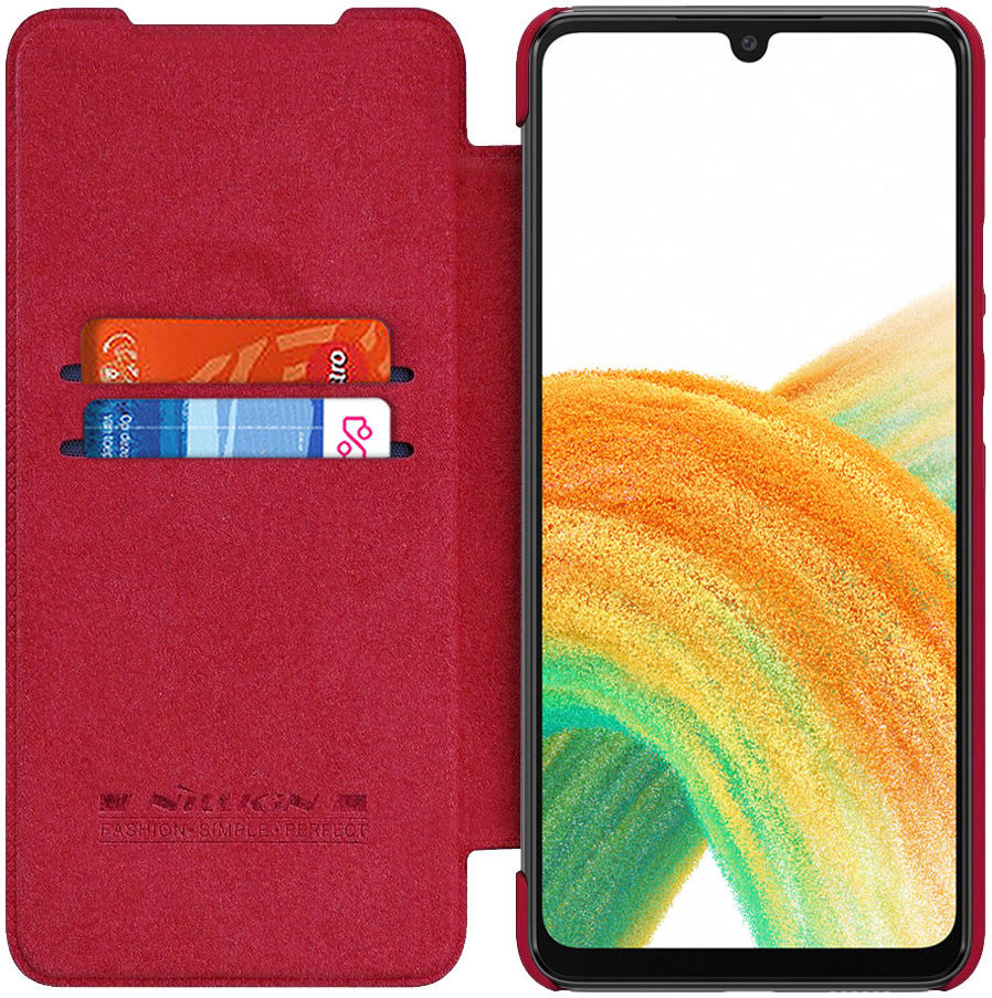 Nillkin Qin Samsung Galaxy A33 Hoesje Wallet Book Case Rood afbeelding 1