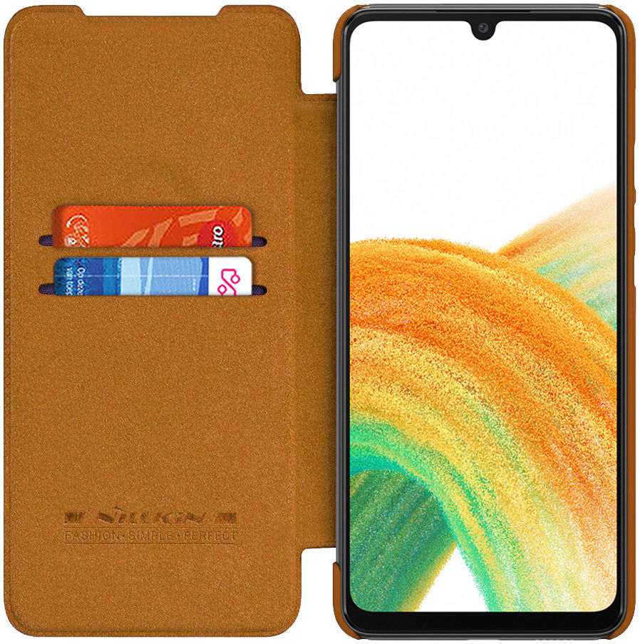 Nillkin Qin Samsung Galaxy A33 Hoesje Wallet Book Case Bruin afbeelding 1