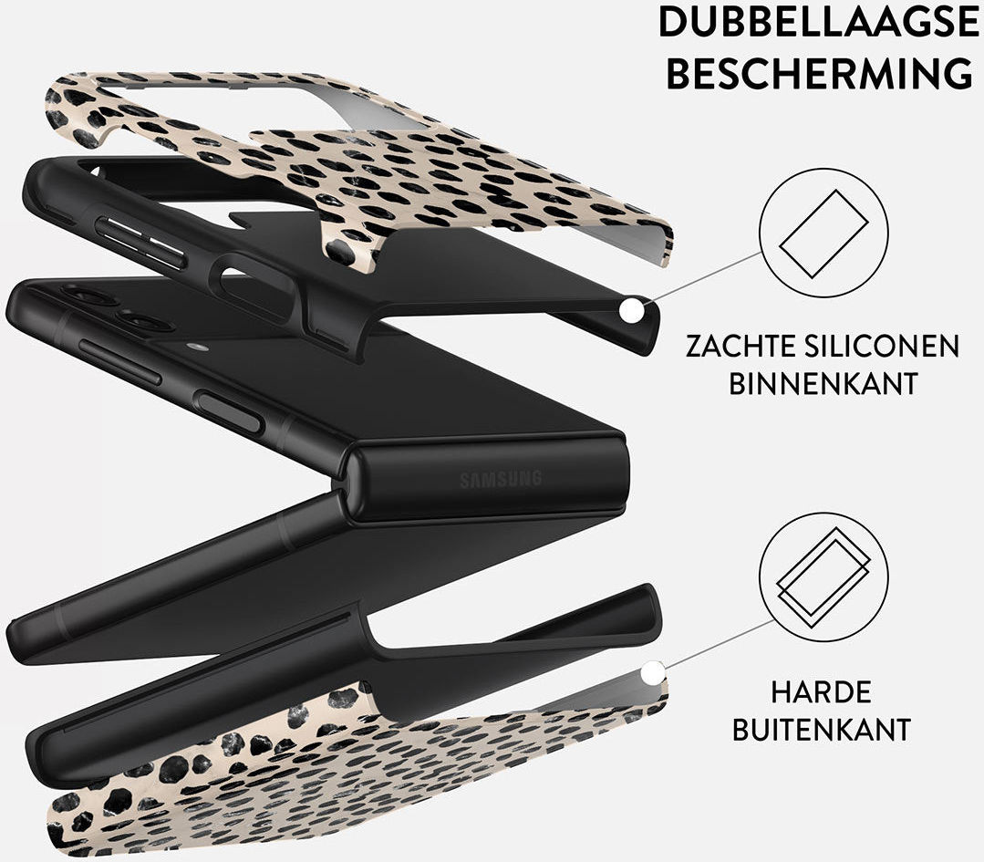 Burga Tough Case Samsung Galaxy Z Flip 3 Hoesje Almond Latte afbeelding 2