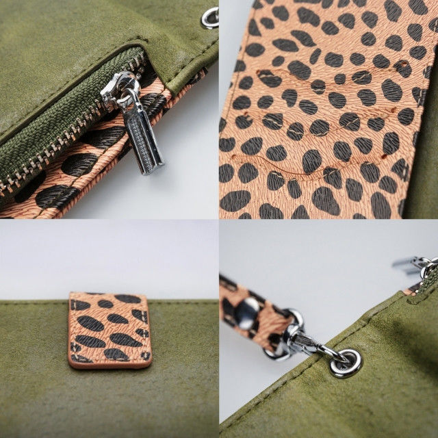 Mobilize Gelly Wallet Zipper Samsung Galaxy S22 Hoesje Olive Leopard afbeelding 7