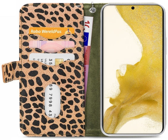 Mobilize Gelly Wallet Zipper Samsung Galaxy S22 Hoesje Olive Leopard afbeelding 4