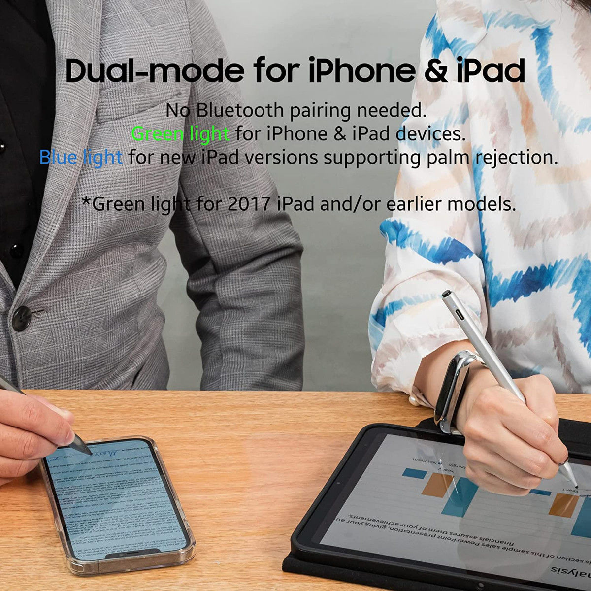 Adonit Neo Duo Stylus Pen Herlaadbaar met Native Palm Rejection Zwart afbeelding 6