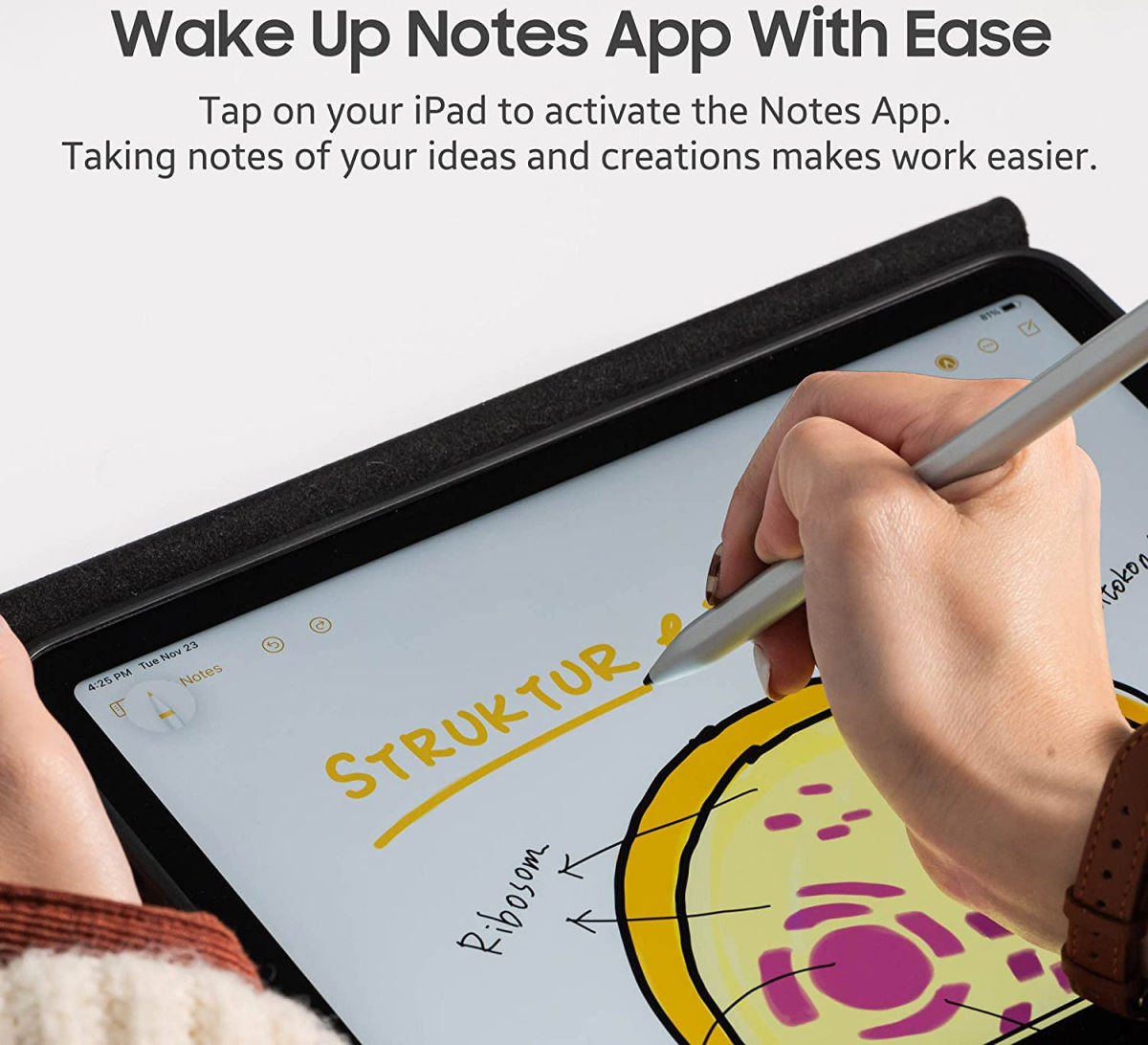 Adonit Neo iPad Stylus Pen Herlaadbaar Native Palm Rejection Zilver afbeelding 6