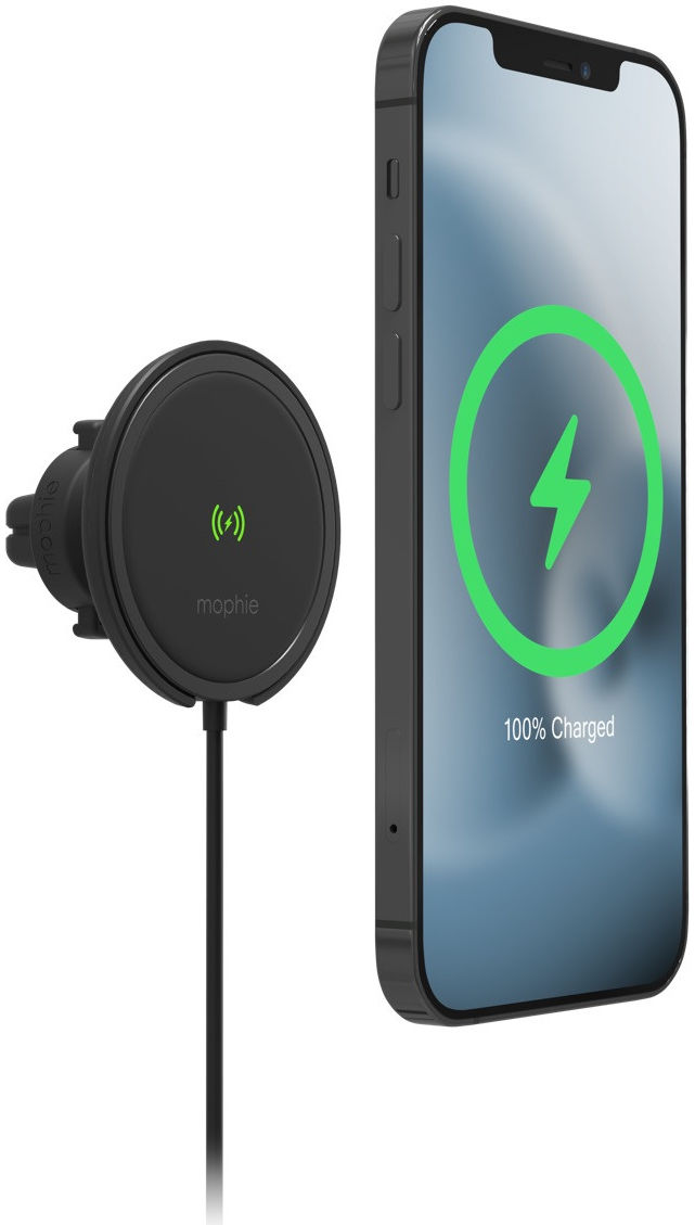 Mophie Snap+ Telefoonhouder Auto met MagSafe Lader Luchtrooster Zwart afbeelding 1