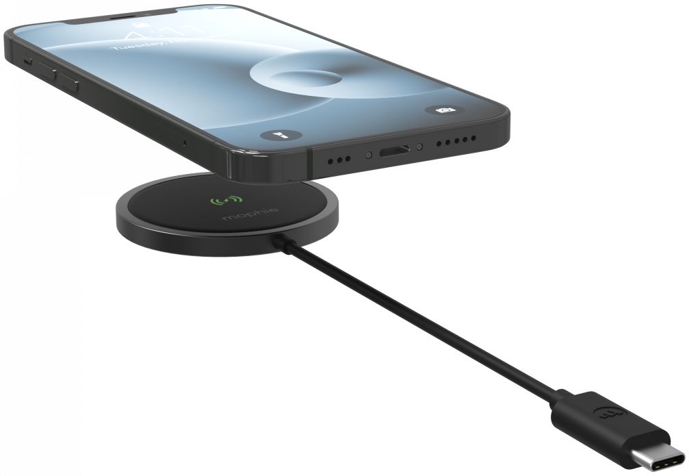 Mophie Snap+ Wireless Draadloze Oplader voor MagSafe Snelladen Zwart afbeelding 2