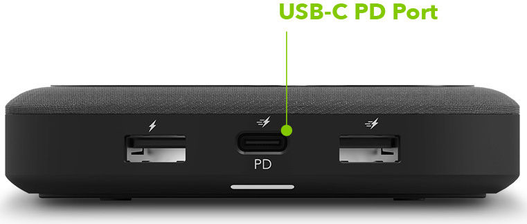 Mophie Wireless Charging Hub met USB-C en USB-A Poorten Zwart afbeelding 10