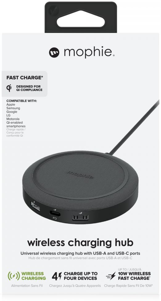 Mophie Wireless Charging Hub met USB-C en USB-A Poorten Zwart afbeelding 11