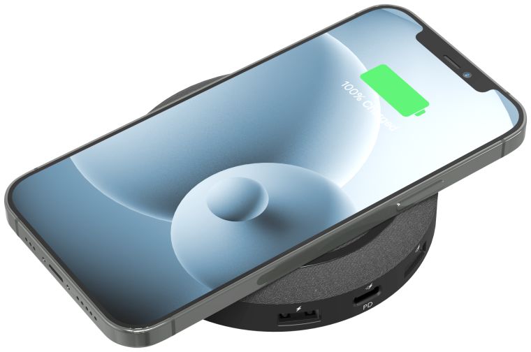 Mophie Wireless Charging Hub met USB-C en USB-A Poorten Zwart afbeelding 6