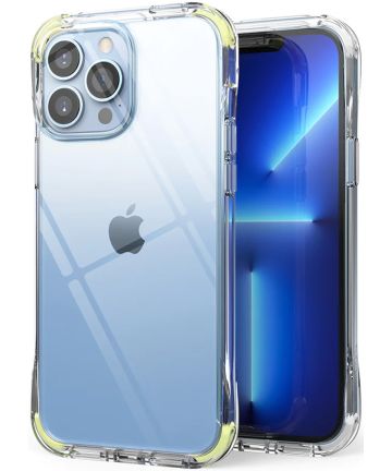 Ringke Fusion+ iPhone 13 Pro Max Hoesje Transparant + Bumper Wit/Lime Hoesjes