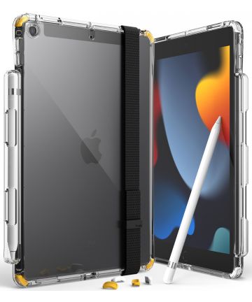 Ringke Fusion+ Apple iPad 10.2 Hoes + Handstrap & Bumpers Wit/Geel Hoesjes