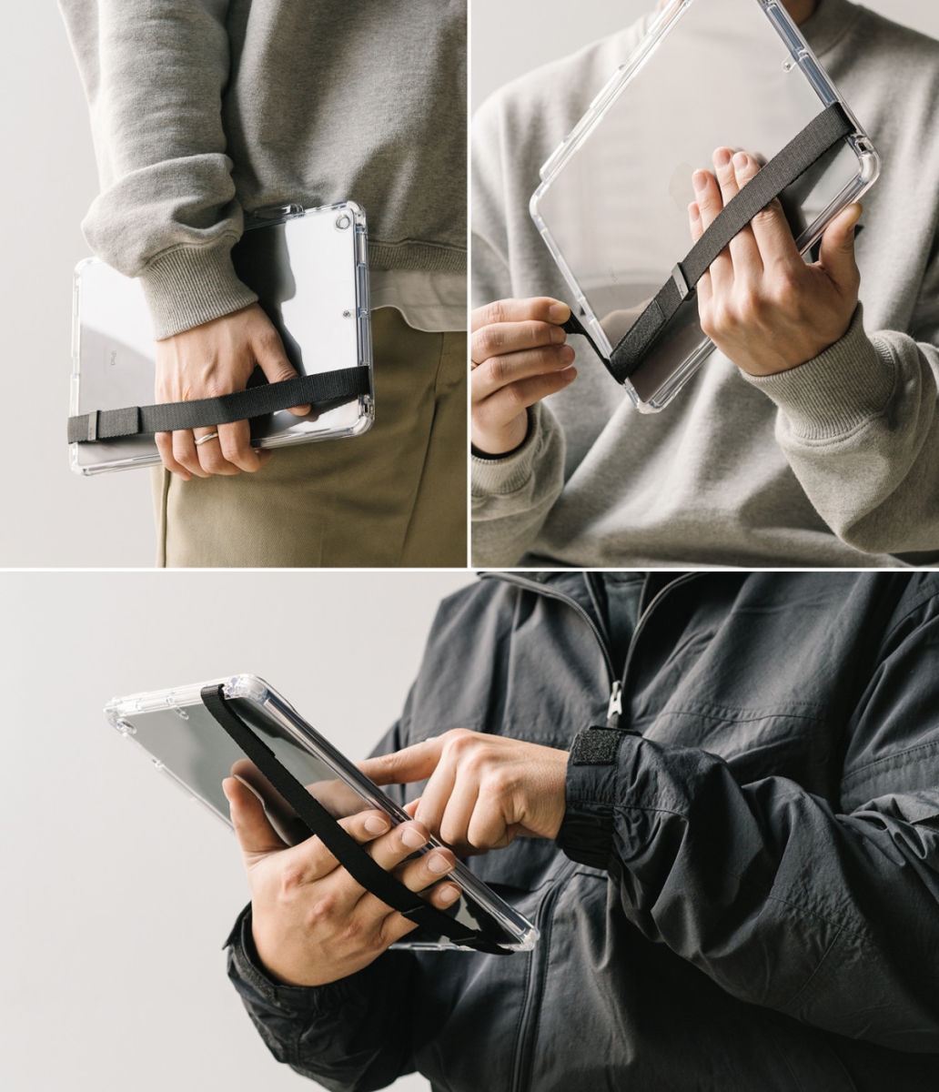 Ringke Fusion+ Apple iPad 10.2 Hoes + Handstrap & Bumpers Wit/Zwart afbeelding 10