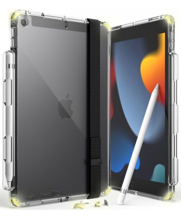 Ringke Fusion+ Apple iPad 10.2 Hoes + Handstrap & Bumpers Geel/Wit Hoesjes