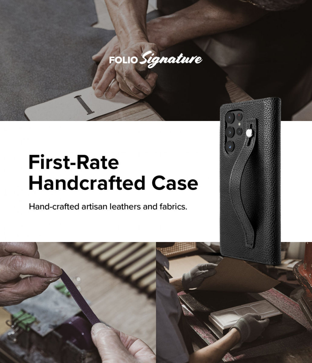 Ringke Folio Signature EZ Strap Samsung Galaxy S22 Ultra Hoesje Zwart afbeelding 4