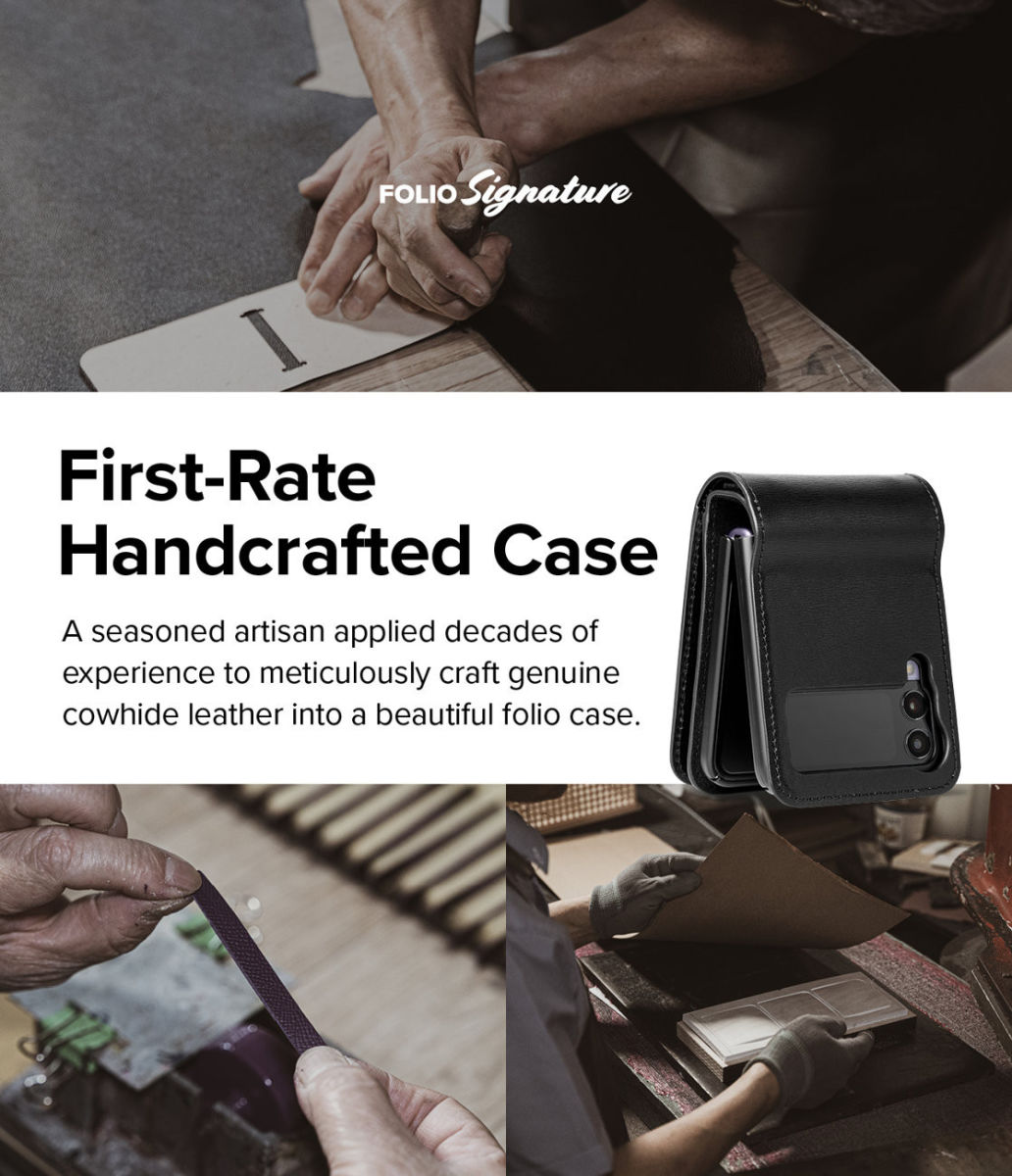 Ringke Folio Signature Wallet Samsung Galaxy Z Flip 3 Hoesje Zwart afbeelding 3