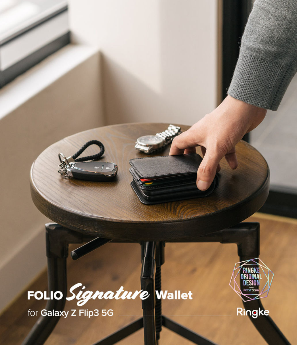 Ringke Folio Signature Wallet Samsung Galaxy Z Flip 3 Hoesje Zwart afbeelding 7