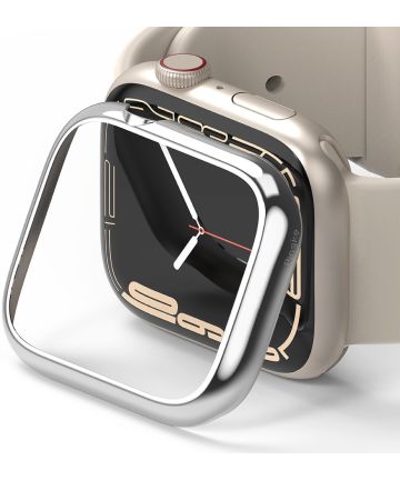 Ringke Bezel Styling Apple Watch 7 45MM Randbeschermer Zilver Cases