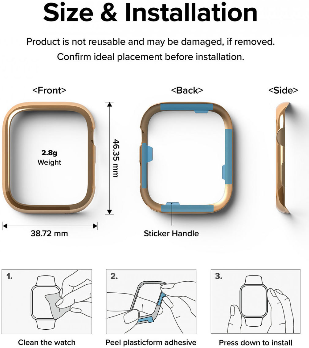 Ringke Bezel Styling - Apple Watch 7 / 8 / 9 45MM - Randbeschermer - Goud afbeelding 10