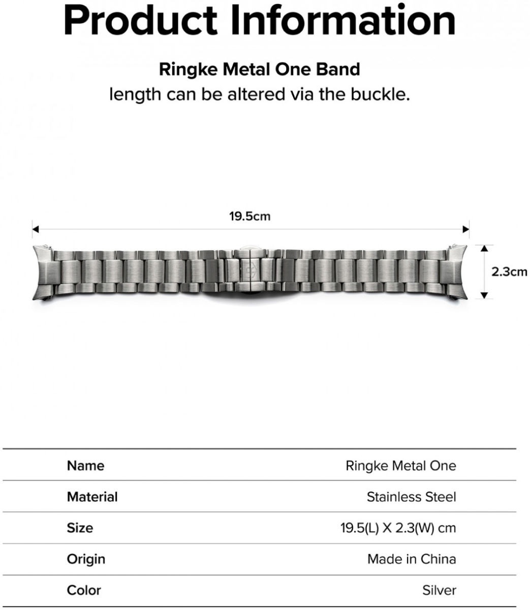 Ringke Metal One Samsung Galaxy Watch 4 40MM Bandje RVS Zwart afbeelding 13