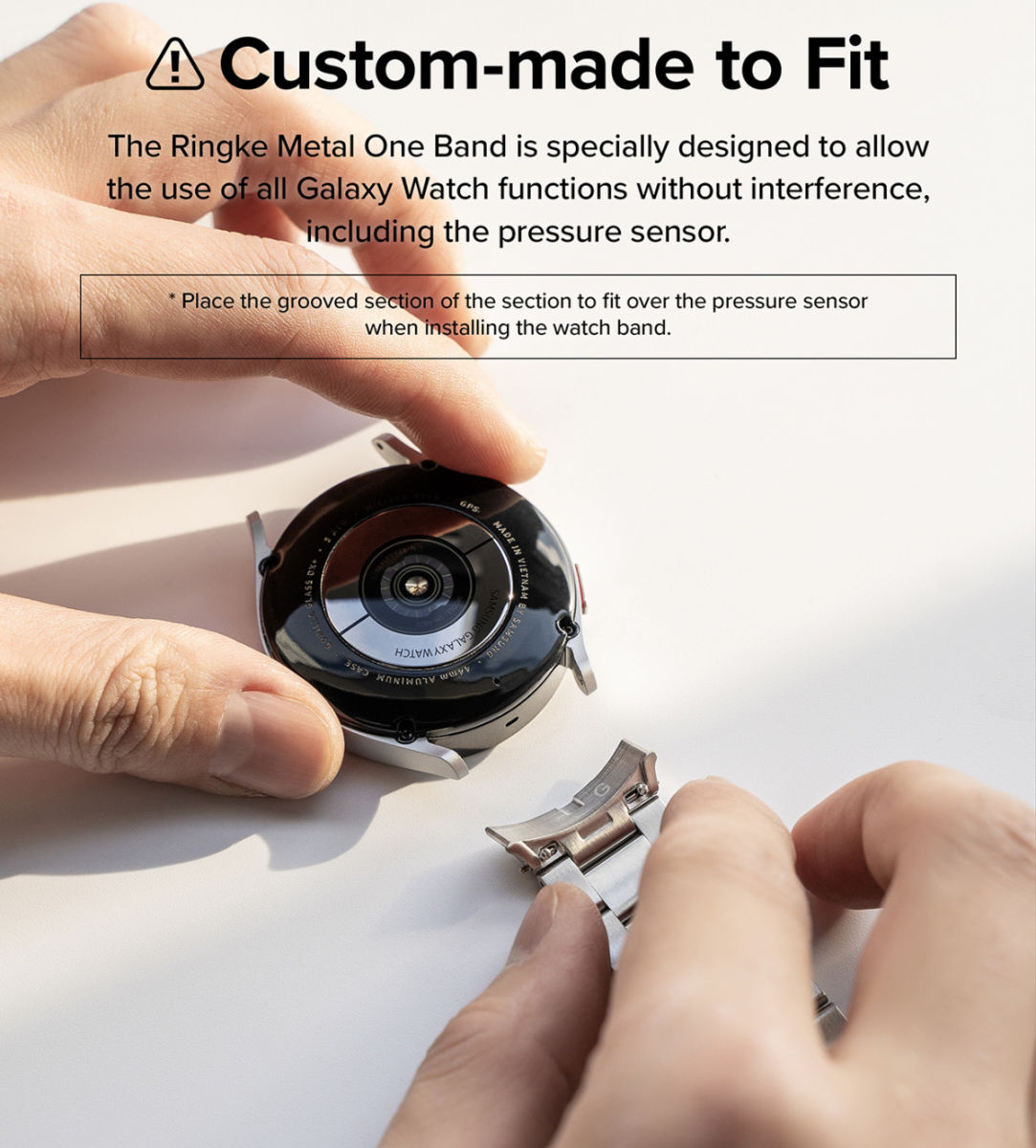 Ringke Metal One Samsung Galaxy Watch 4 40MM Bandje RVS Zwart afbeelding 9