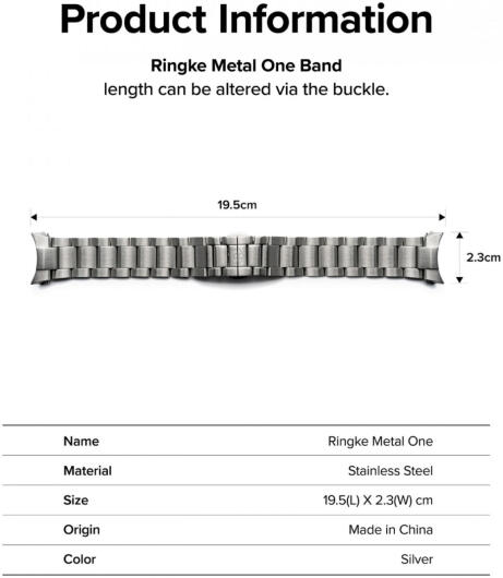 Ringke Metal One Samsung Galaxy Watch 4 40MM Bandje RVS Zwart afbeelding 13