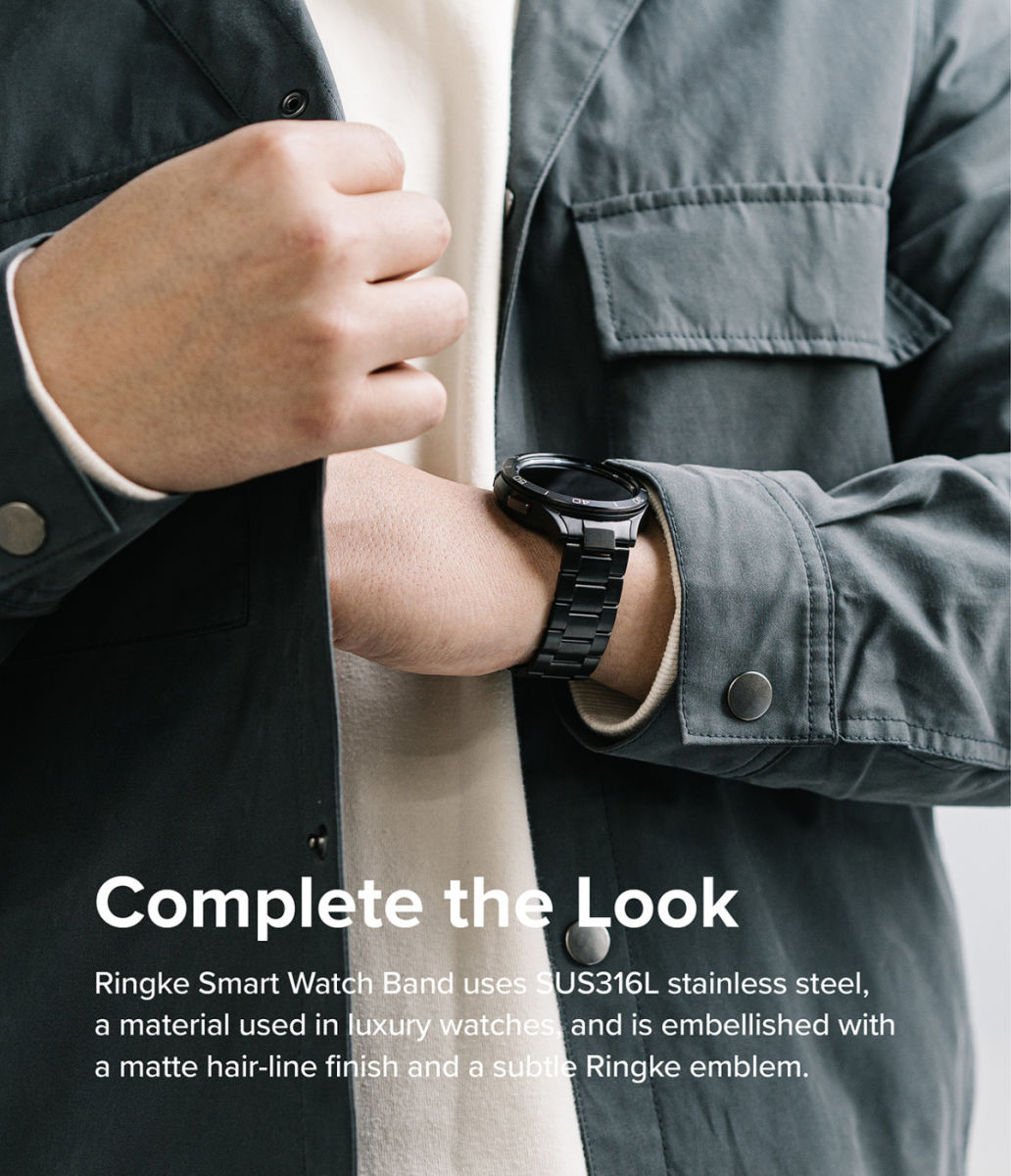 Ringke Metal One Samsung Galaxy Watch 4 Classic 46MM Bandje RVS Zilver afbeelding 4