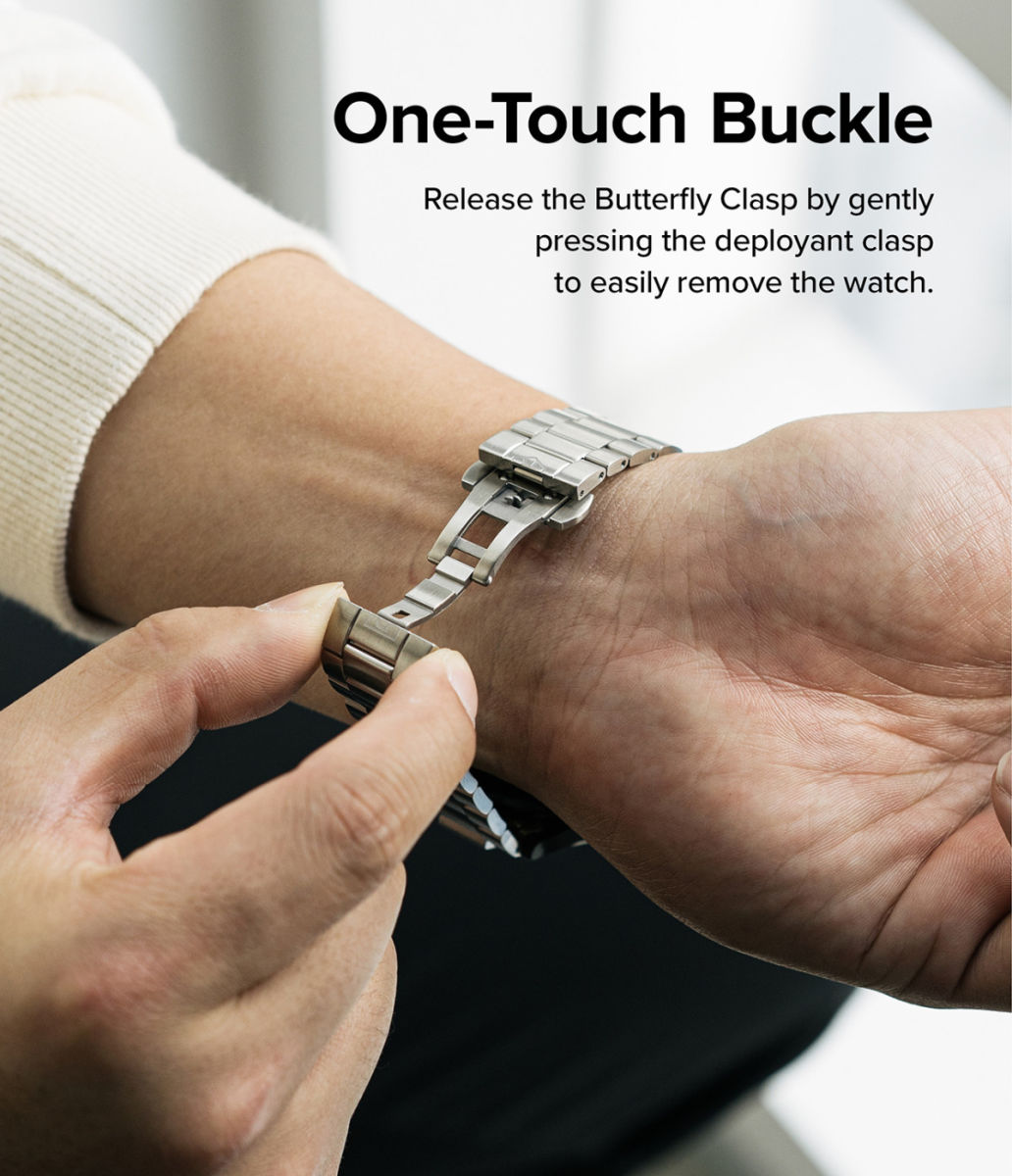 Ringke Metal One Samsung Galaxy Watch 4 Classic 46MM Bandje RVS Zilver afbeelding 5