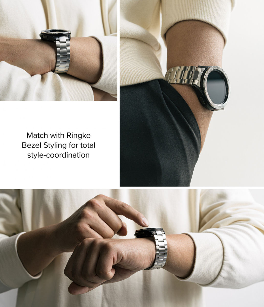 Ringke Metal One Samsung Galaxy Watch 4 Classic 46MM Bandje RVS Zwart afbeelding 10