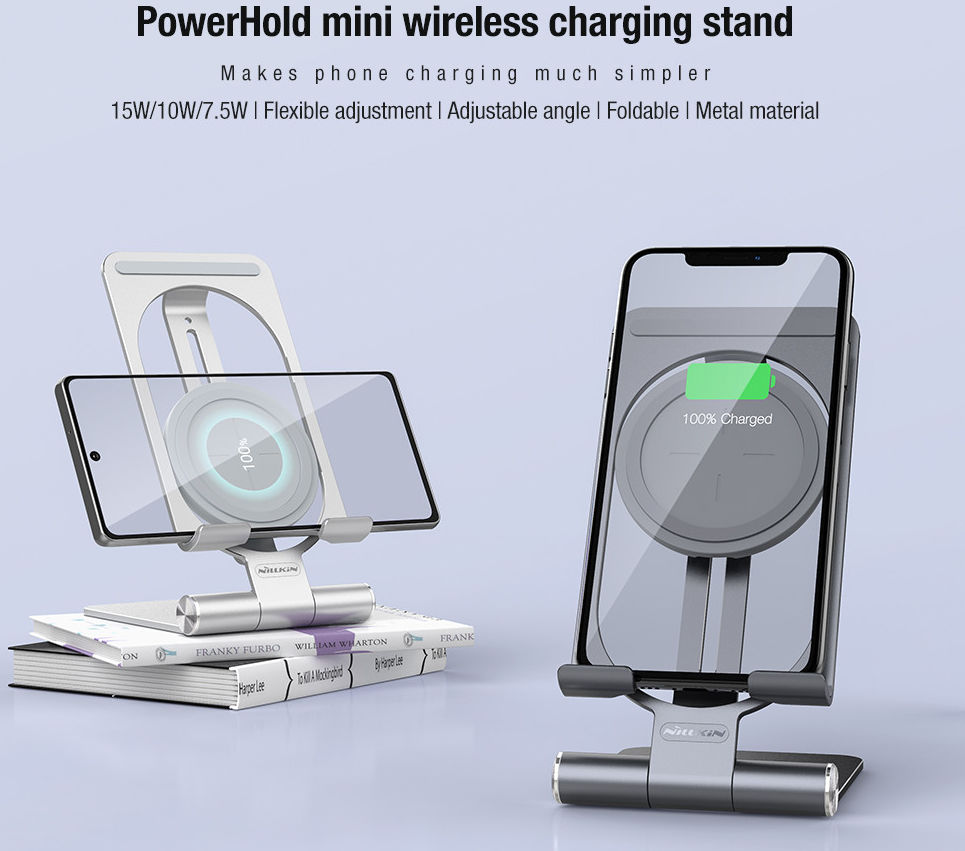 Nillkin PowerHold Mini Bureauhouder met Draadloos Opladen 15W Grijs afbeelding 5
