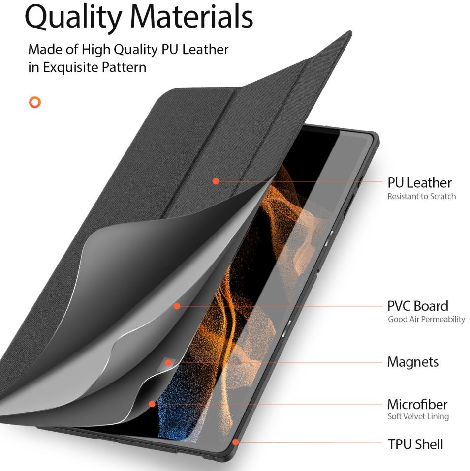 Dux Ducis Domo Samsung Galaxy Tab S8 Ultra Hoes Book Case Zwart afbeelding 5