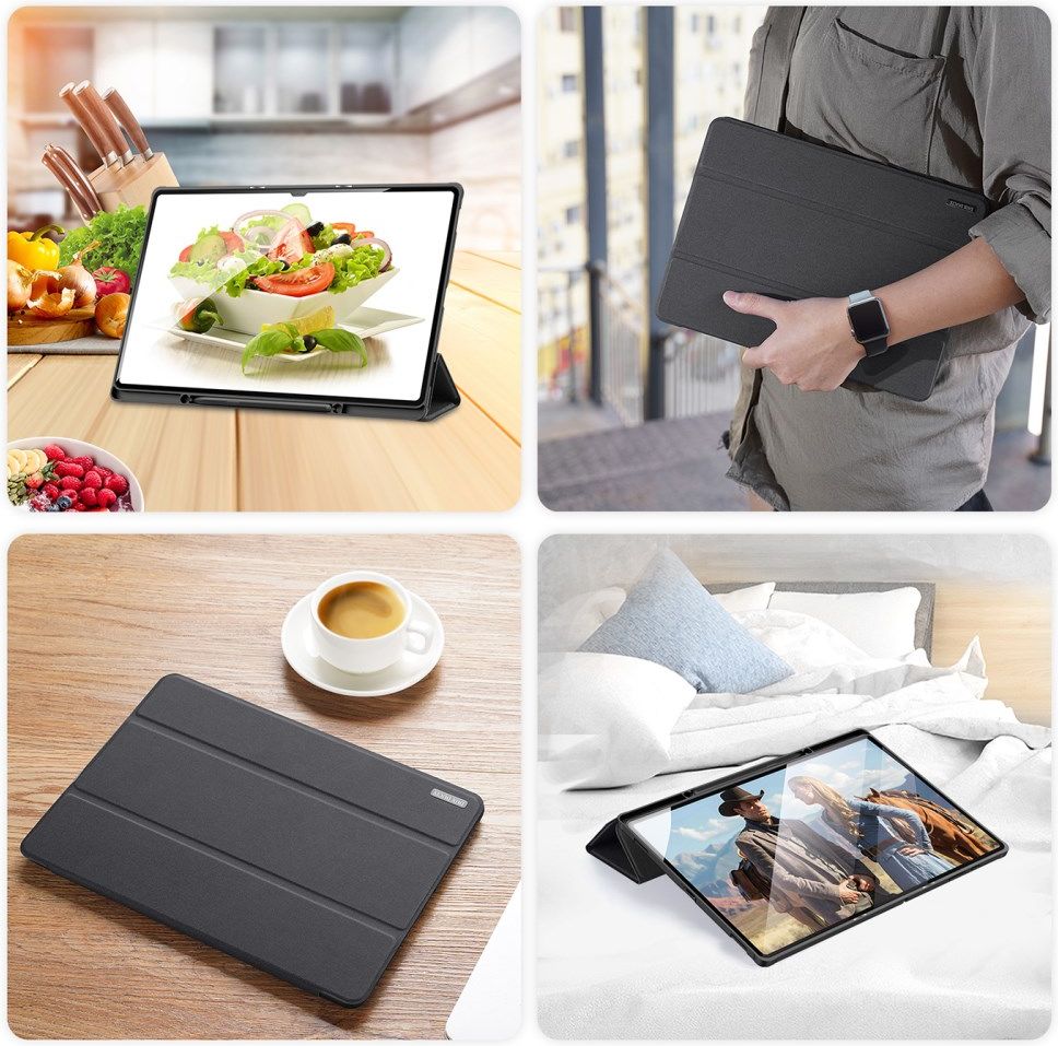 Dux Ducis Domo Samsung Galaxy Tab S8 Ultra Hoes Book Case Zwart afbeelding 11
