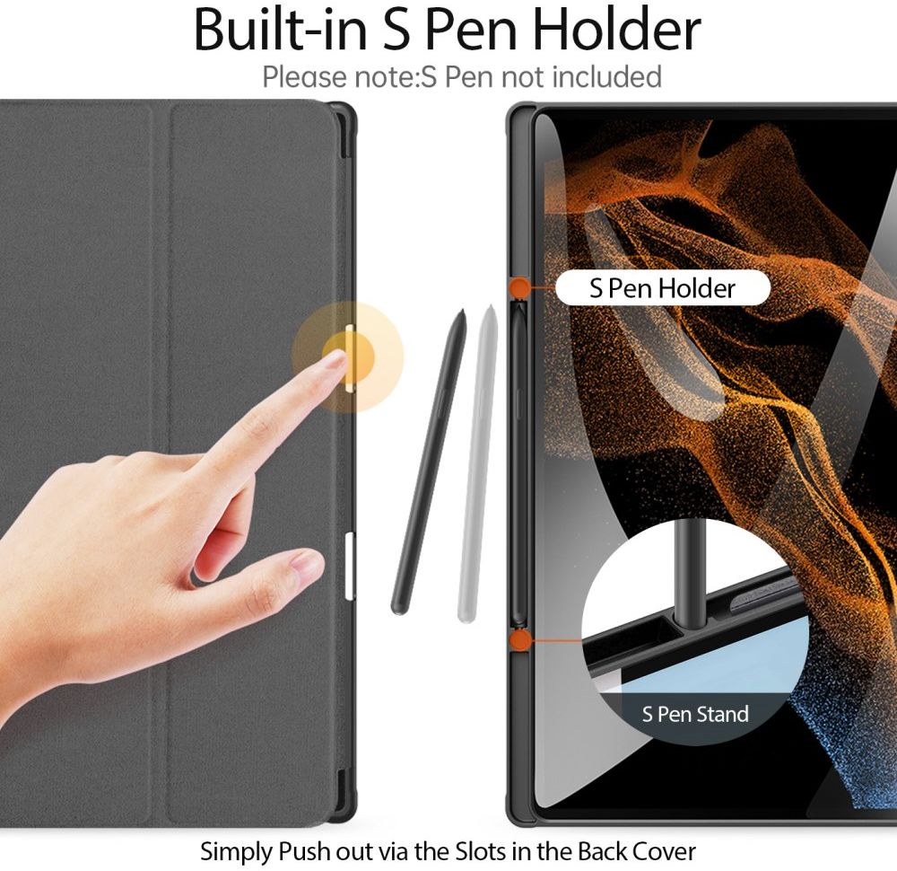 Dux Ducis Domo Samsung Galaxy Tab S8 Ultra Hoes Book Case Zwart afbeelding 7