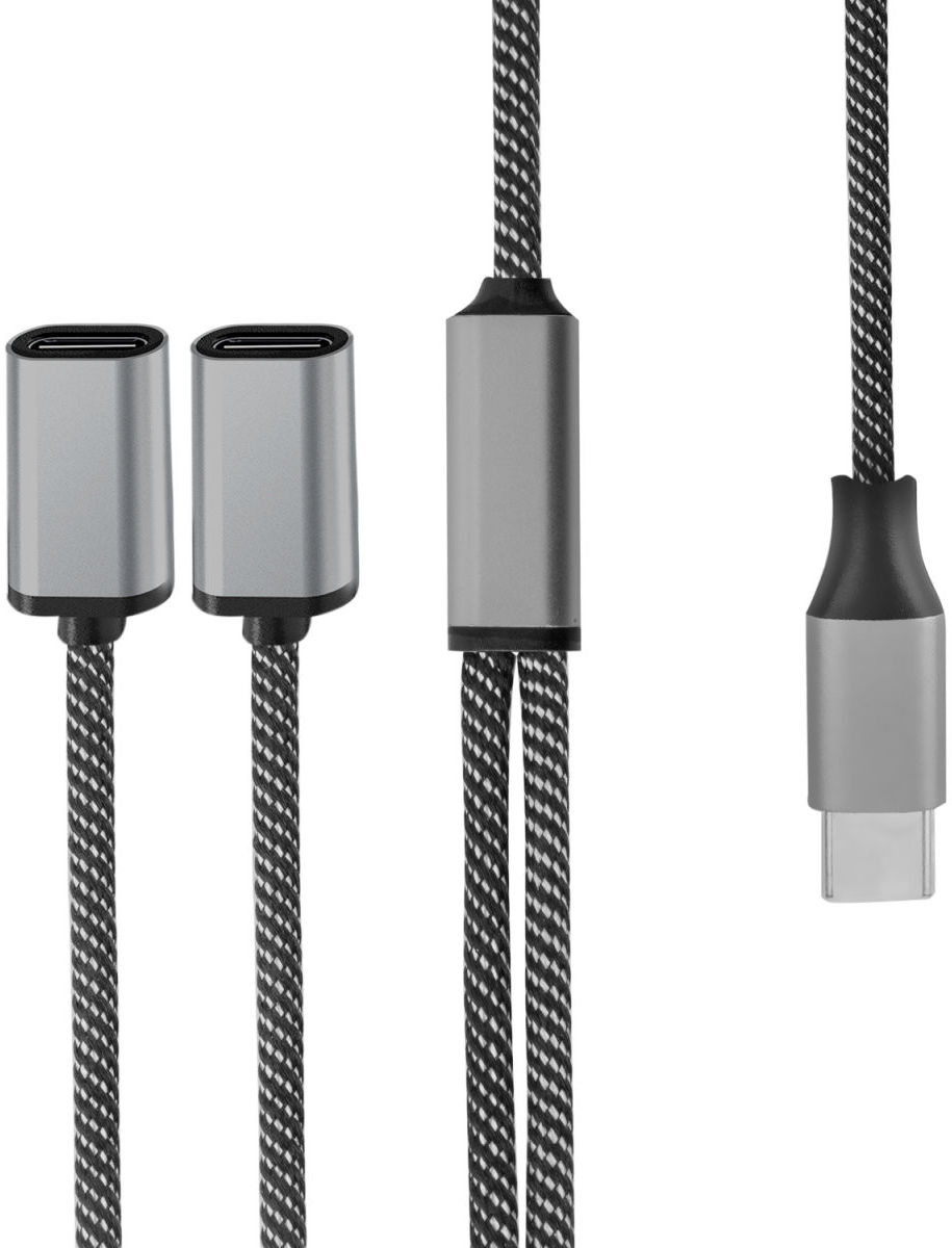 4smarts USB-C naar 2x USB-C Splitter MacBook/USB-C Adapter 20CM Grijs afbeelding 7