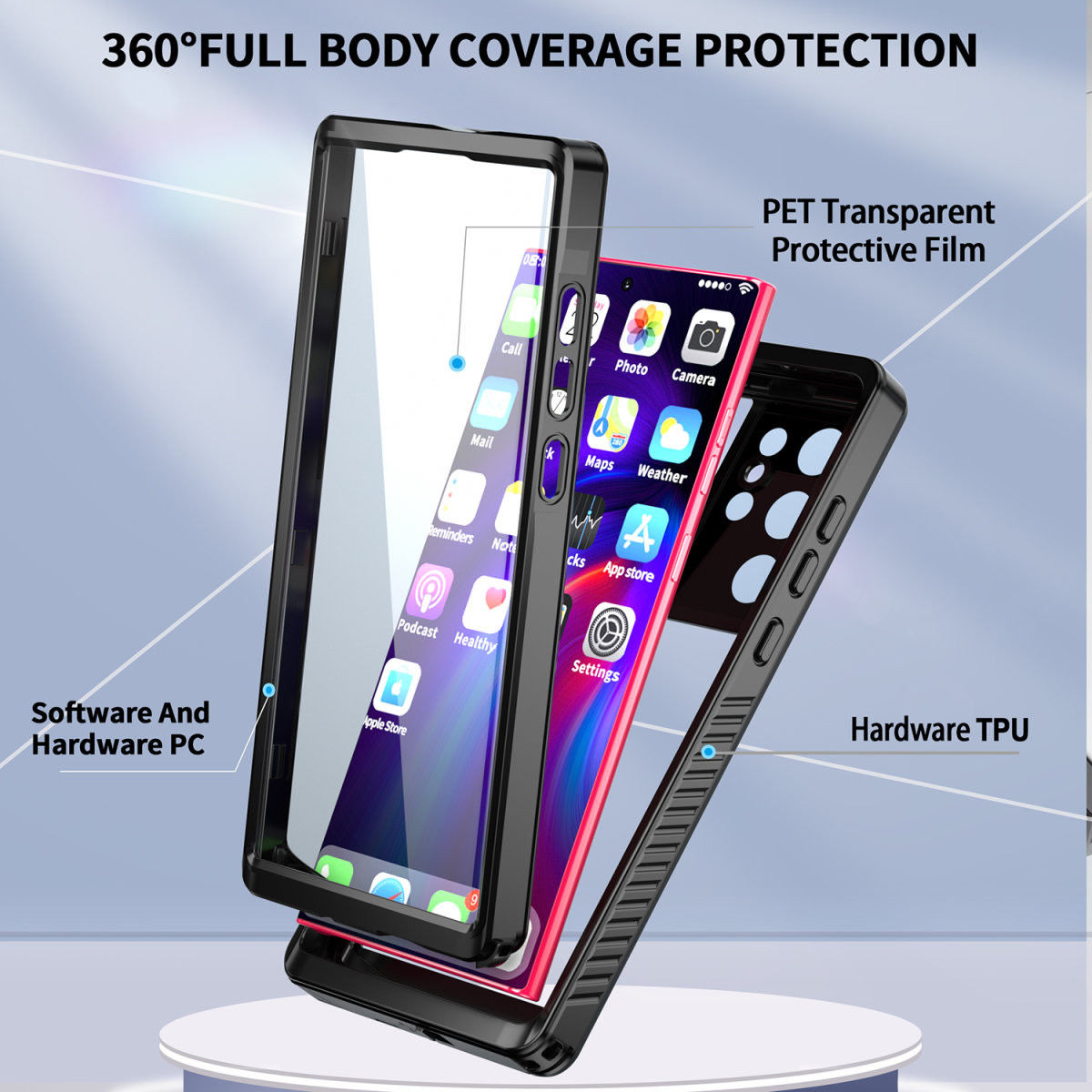 4smarts Rugged Active Pro STARK Samsung Galaxy S22 Hoesje Zwart afbeelding 7