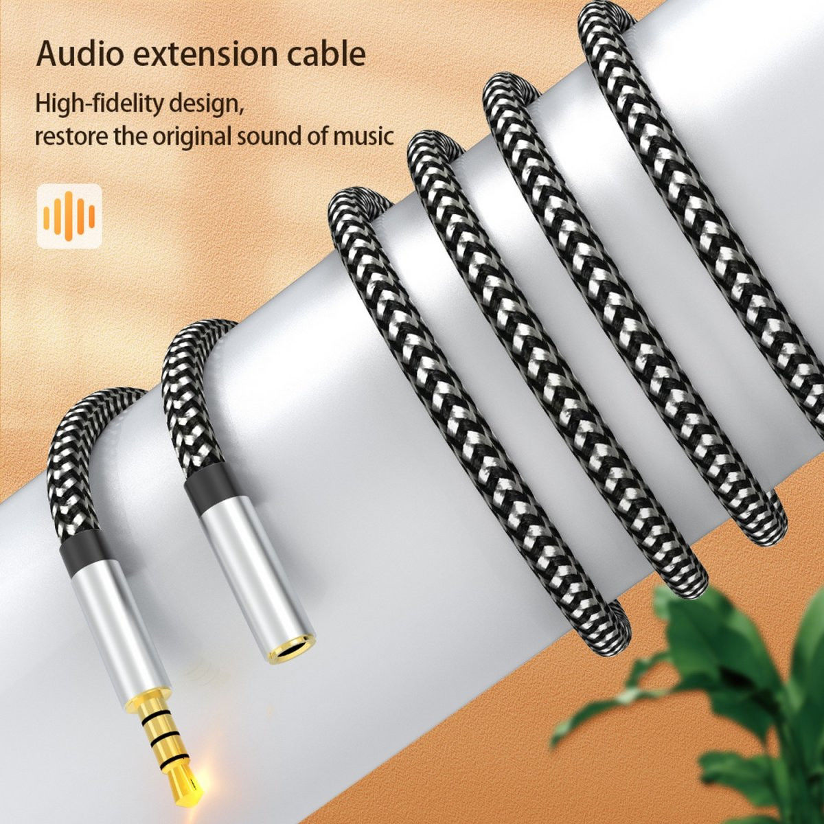 4Smarts Stereo Audio 3.5mm Aux Jack Verlengkabel 1 Meter Zwart afbeelding 2