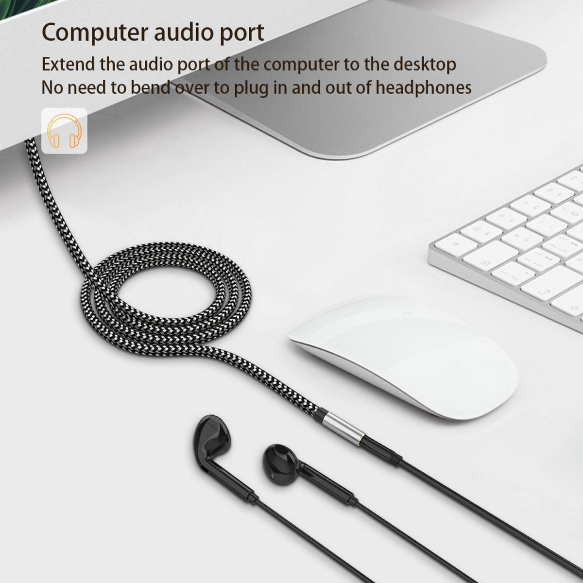 4Smarts Stereo Audio 3.5mm Aux Jack Verlengkabel 1 Meter Zwart afbeelding 4
