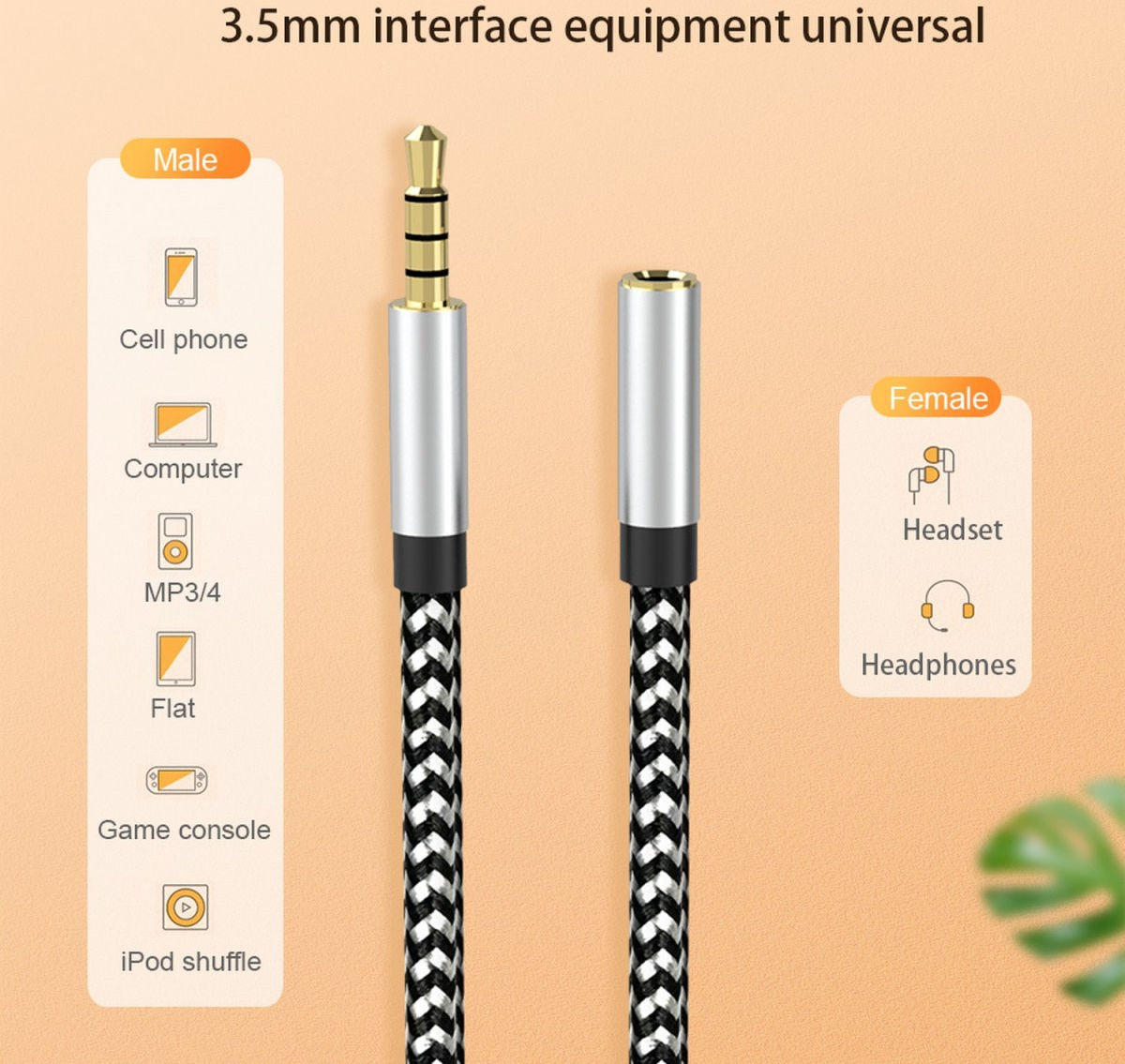 4Smarts Stereo Audio 3.5mm Aux Jack Verlengkabel 1 Meter Zwart afbeelding 7