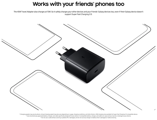 Originele Samsung 45W Power Adapter Fast Charge USB-C Adapter Zwart afbeelding 3