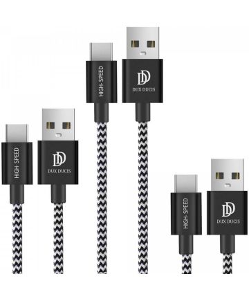 Dux Ducis 2.1A USB-A naar USB-C Kabel Set 3-Pack (0.25M + 1M + 2M) Kabels