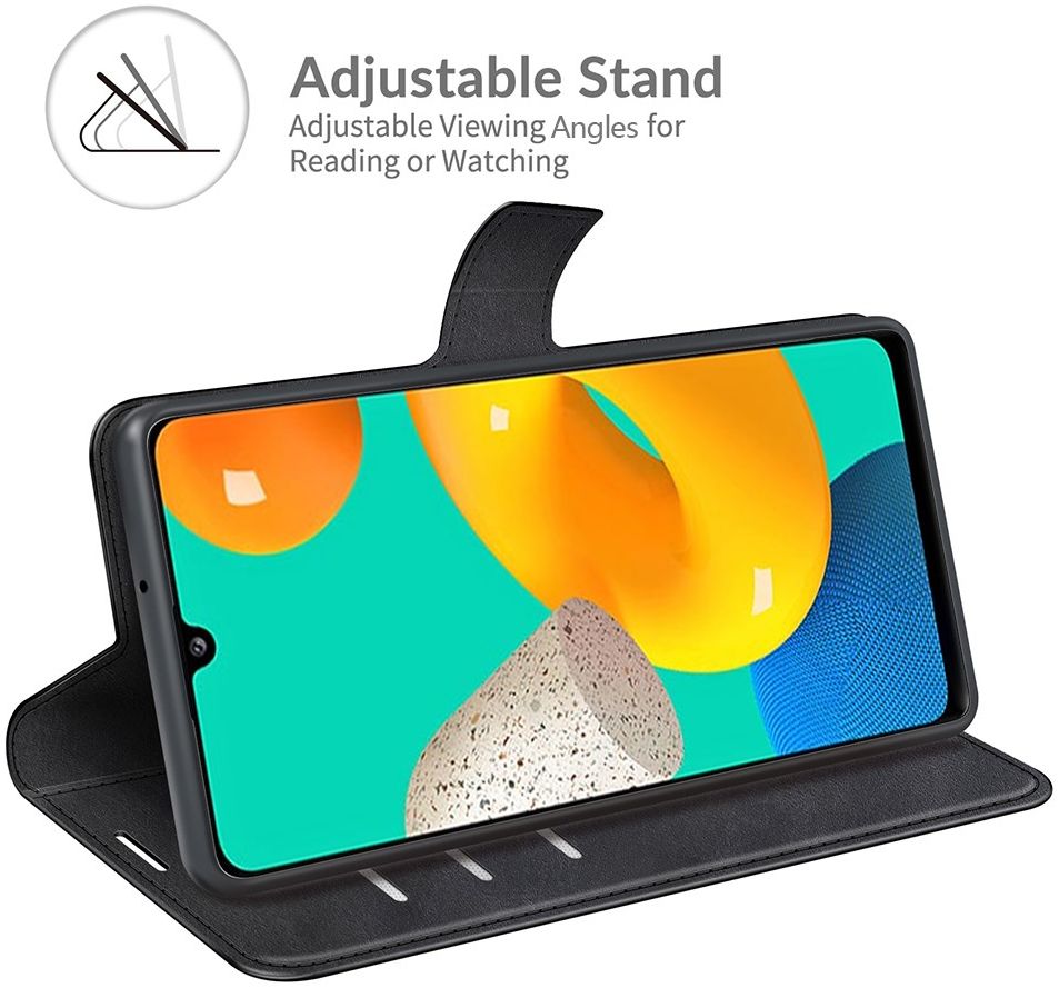 KHAZNEH Samsung Galaxy M32 Hoesje Retro Wallet Book Case Zwart afbeelding 5