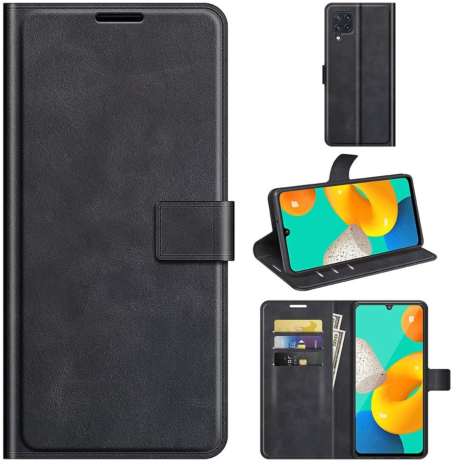 KHAZNEH Samsung Galaxy M32 Hoesje Retro Wallet Book Case Zwart afbeelding 8